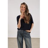 Nukus Dames top beige (Maat: XS) - Glitter - Halslijn: V-hals,