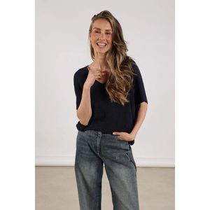 Nukus Dames top beige (Maat: XS) - Glitter - Halslijn: V-hals,