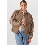 Nukus - Baltimore Jacket - Dames Jack - Beige - Satijn