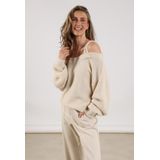 NUKUS - Praag - Trui - Zand - Off Shoulder - Lurex Details