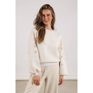 NUKUS - Amadora - Sweater - Zand - Katoen - Rechte Mouwen