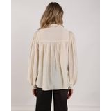 Nukus - Julia Blouse - Ecru - Dames Blouse - Effen - Ronde Halslijn