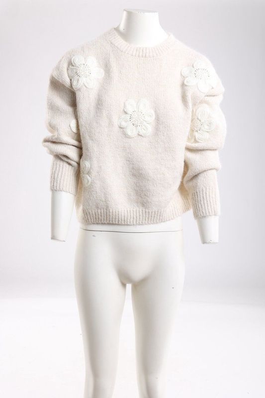 Nukus - Chiaca Flower - Trui - Creme - Dames