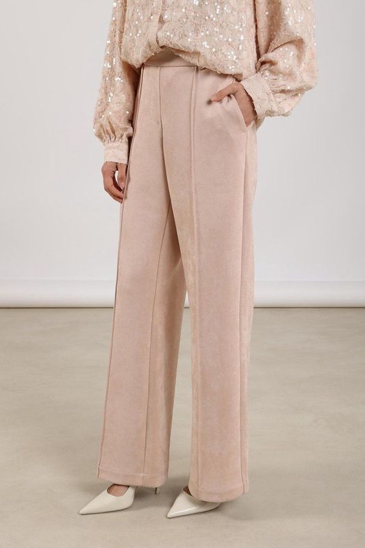 Jill Pants - Broek - Dusty Pink - Suedine - Comfortabele Pasvorm