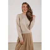 Nukus - NKF03040 - Trui - Beige - Met Ingeweven Patroon