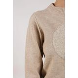 Nukus - NKF03040 - Trui - Beige - Met Ingeweven Patroon