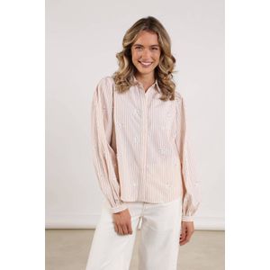 NUKUS - Jolies - Blouse - Lichtroze - Gestreept - Met Pailletten