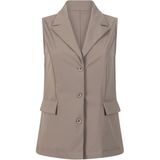 Zoso - Travel Gilet Angelique - Taupe - Mouwloze Blazer