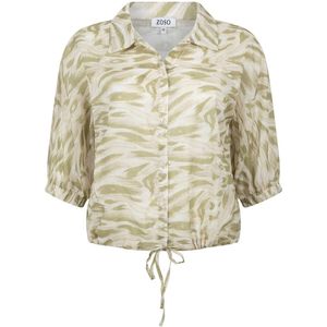 Zoso Blouse Korte Mouw - Midden Groen