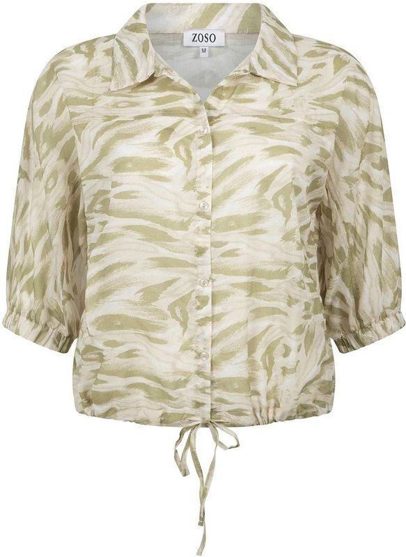 Zoso Blouse Korte Mouw - Midden Groen