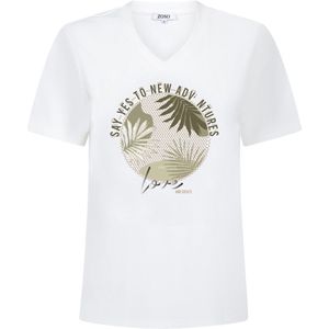 Zoso - Isa - TShirt - Wit/Groen - 80% Polyamide, 20% Elastan