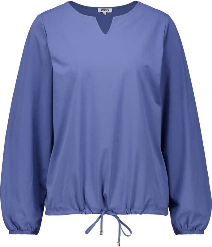 Zoso - Top Joan - Blauw - Dames Top - Lange Mouw