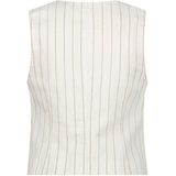 Red Button Dames Gilet - Grijs Katoen Linen Streep