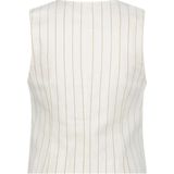 Red Button Dames Gilet - Grijs Katoen Linen Streep