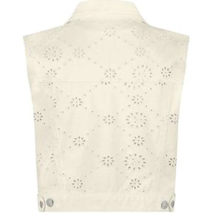 Red Button Gilet SRB4565 - Cropped Denim in Kleur Kit met Broderie