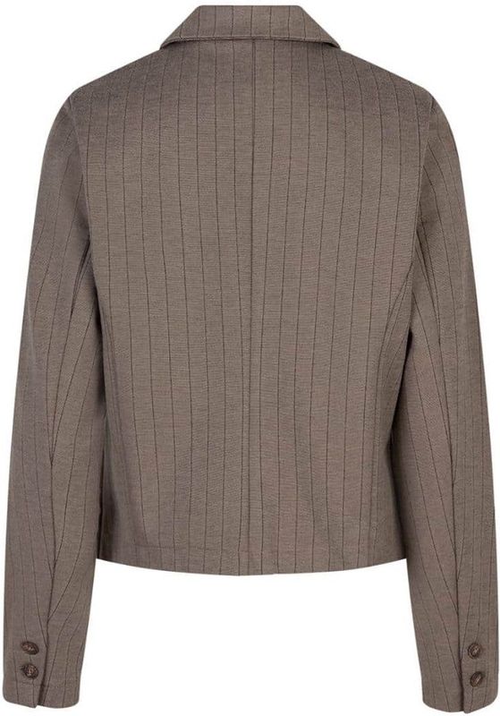 Red Button - Skipper - Blazer - Warm Taupe - Korte Blazer met Krijtstreep