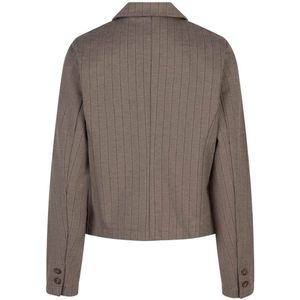 Red Button - Skipper - Blazer - Warm Taupe - Korte Blazer met Krijtstreep