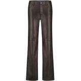 Red Button - Colette - Flared High Waist Broek - Bruin - Imitatieleren