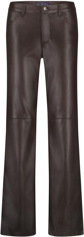 Red Button - Colette - Flared High Waist Broek - Bruin - Imitatieleren
