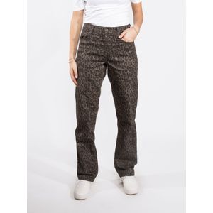 Red Button - Kim Leopard - Straight Leg Jeans - Donkergrijs - Panterprint