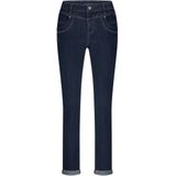 Red Button Blue Denim Jeans Slim Fit Dames