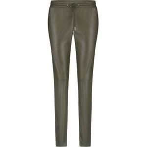 Red Button - Tessy Faux Leather - Tapered High Waist Broek - Kaki