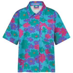 Ellastiek - Blouse - Multi - Katoen - Korte Mouwen - Knoopsluiting