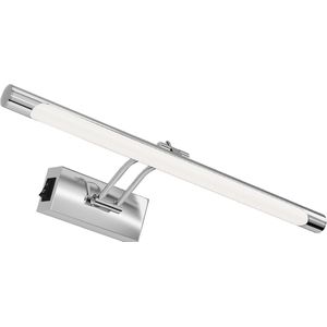 LED Schilderijlamp - Spiegellamp - Brinton Sarin - 8W 700lm - Aanpasbare Lichtkleur CCT - Kantelbaar - Rond - Chroom