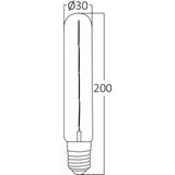Brinton - LED Lamp E27 Buis Filament - Zeer Warm Wit 2200K - 540 Lumen