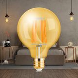 Brinton - LED Lamp E27 Globe Filament - Amber - 6W - 540lm - 822 Zeer Warm Wit 2200K - G95 - Dimbaar