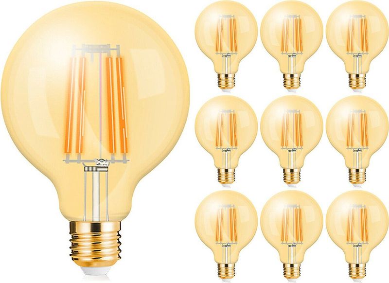 Brinton - LED Lamp E27 Globe Filament - Amber - 6W - 540lm - 822 Zeer Warm Wit 2200K - G95 - Dimbaar