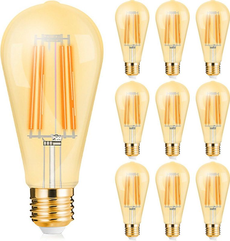 Brinton - LED Lamp - E27 - ST64 - 6W - Zeer Warm Wit 2200K