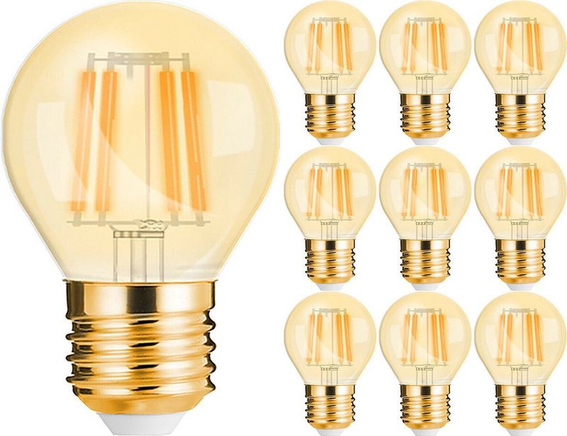 Brinton - LED Lamp E27 Kogel Filament - Amber - 4W - 360lm - 822 Zeer Warm Wit 2200K - G45