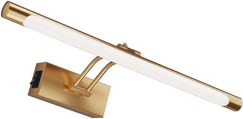 LED - Schilderijlamp - Brinton Sarin - Goud - 8W 700lm - Helder/Koud Wit 6000K - Kantelbaar - Rond