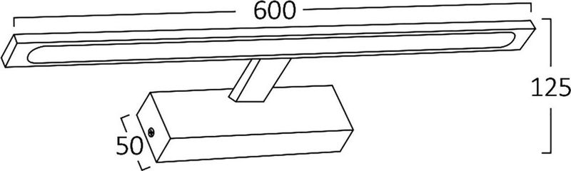 LED Spiegellamp Brinton Armin 12W 900lm Warm Wit 3000K IP44 Rechthoek Chroom