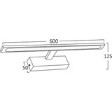 LED Spiegellamp Brinton Armin 12W 900lm Warm Wit 3000K IP44 Rechthoek Zwart