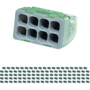 Steeklasklem - Transparant - 8-polig - 0.2-2.5 mm² - 24A - 450V