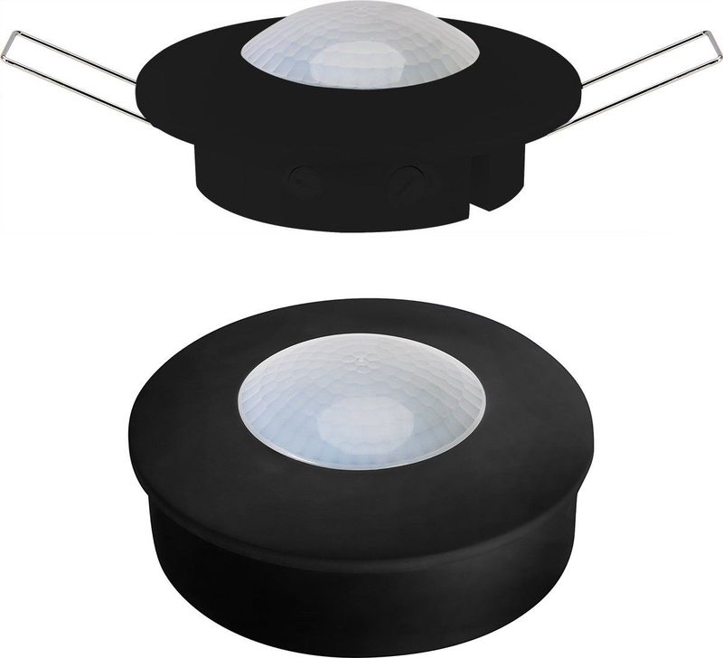 Kozolux - Bewegingssensor PIR - Zwart - 6m - Maximaal 300W - 360D - Inbouw en Opbouw