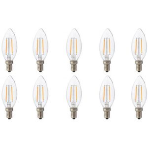 Voordeelpak - LED Lamp - Warm Wit - Kaarslamp - Filament - E14 Fitting - 10 Pack