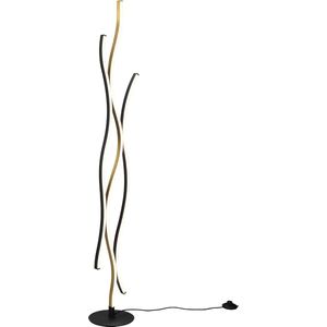 LED Vloerlamp - Trion Lazo - 28W - Aanpasbare Kleur - Dimbaar - Mat Messing - Metaal