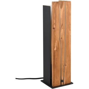 LED Tafellamp - Trion Nuri - E27 Fitting - Vierkant - Bruin - Metaal