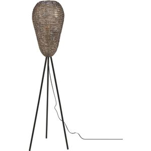 LED Vloerlamp - Trion Ziya - 1 Lichtpunt - E27 Fitting - Rond - Oud Brons - Metaal