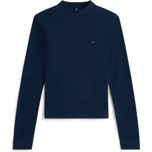 TOMMY HILFIGER - Shirt - Marine - Lange Mouw - Slanke Pasvorm