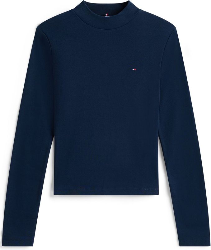 TOMMY HILFIGER - Shirt - Marine - Lange Mouw - Slanke Pasvorm