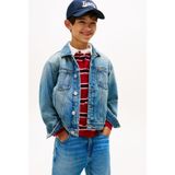 Tommy Hilfiger - Tussenjas - Blauw Denim / Lichtrood / White Denim