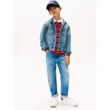Tommy Hilfiger - Tussenjas - Blauw Denim / Lichtrood / White Denim
