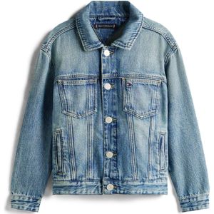 Tommy Hilfiger - Tussenjas - Blauw Denim / Lichtrood / White Denim