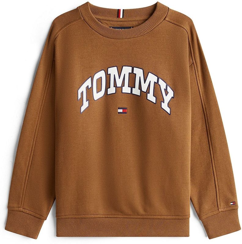 TOMMY HILFIGER Trui 'Varsity'  marine / bruin / rood / wit