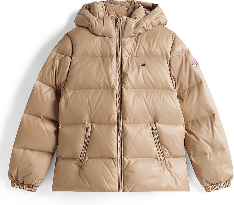 TOMMY HILFIGER - Tussenjas - Lichtbruin - Gewatteerde Jas - Met Capuchon