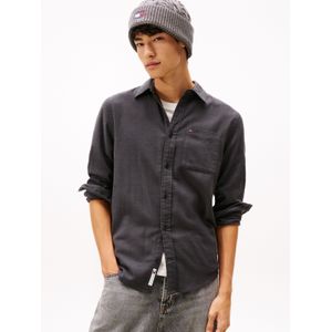 Tommy Jeans - Overhemd - Zwart - Regular Fit - Lange Mouwen